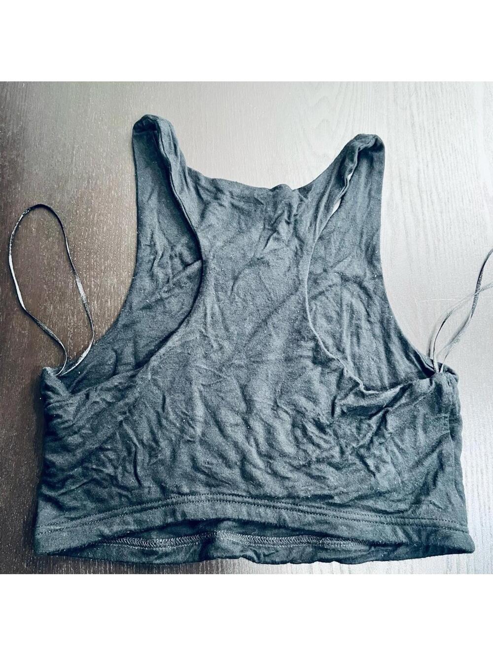 Revamped Black Sleeveless Crop Top with Cut Out Design